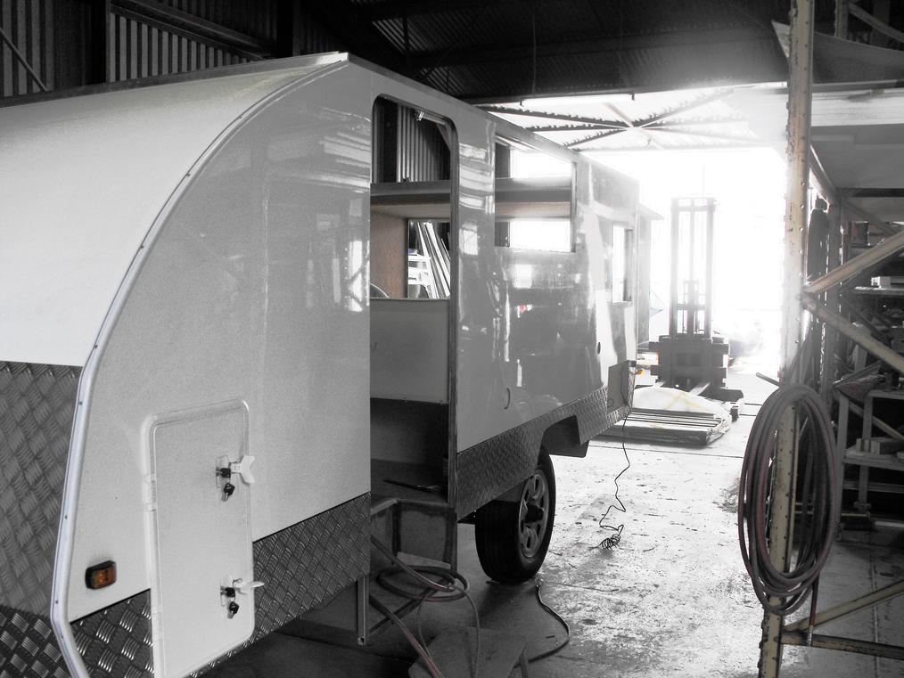 Camper van under construction.
