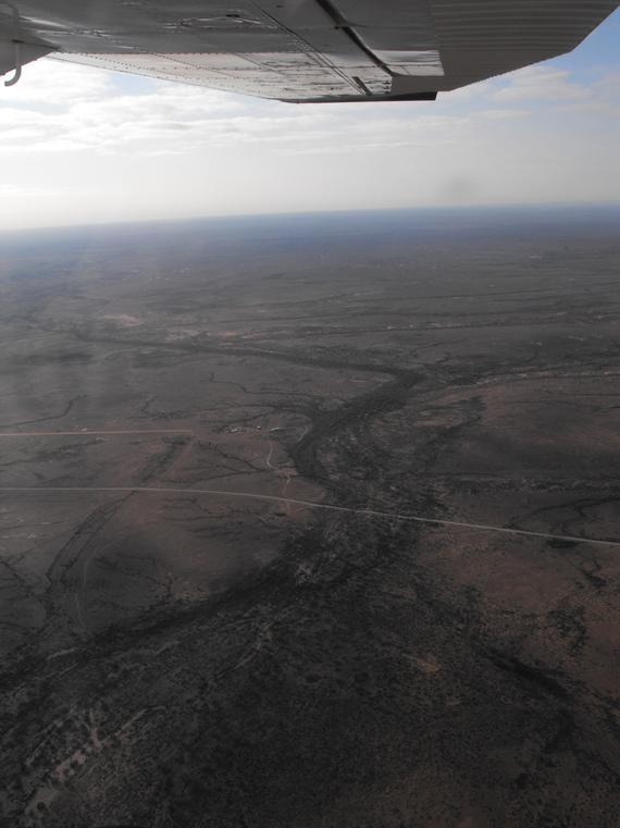 Flight over Lake Ayre
