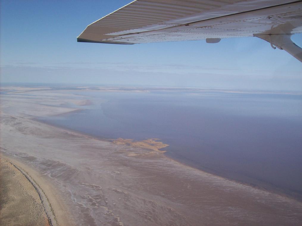 Flight over Lake Ayre
