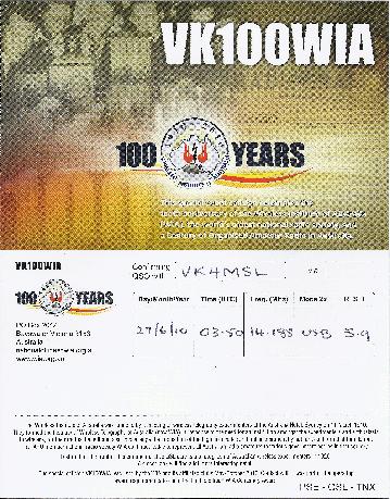 VK100WIA 27th June 2010